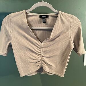 NWOT AQUA ribbed fitted crop top
